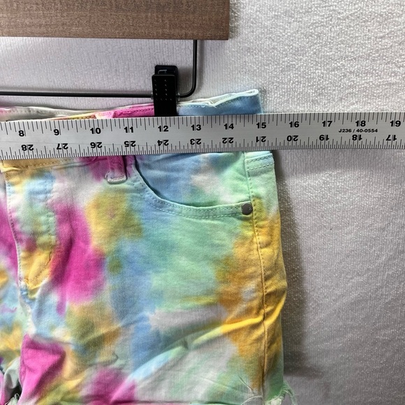 Judy Blue Swirl Tie Dye Cutoff Shorts Womens M denim Cute Stretch Summer 2182 - Picture 5 of 8